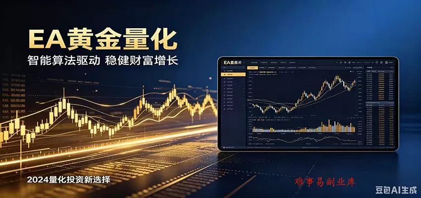 AI黄金量化EA，零技术·全自动·收益上不封顶，支持多窗口，普通人也能轻松上手-难事易副业库
