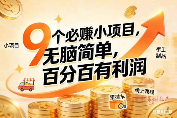 （17260期）9个必赚小项目，无脑简单，百分百有利润，副业首选，日入200+