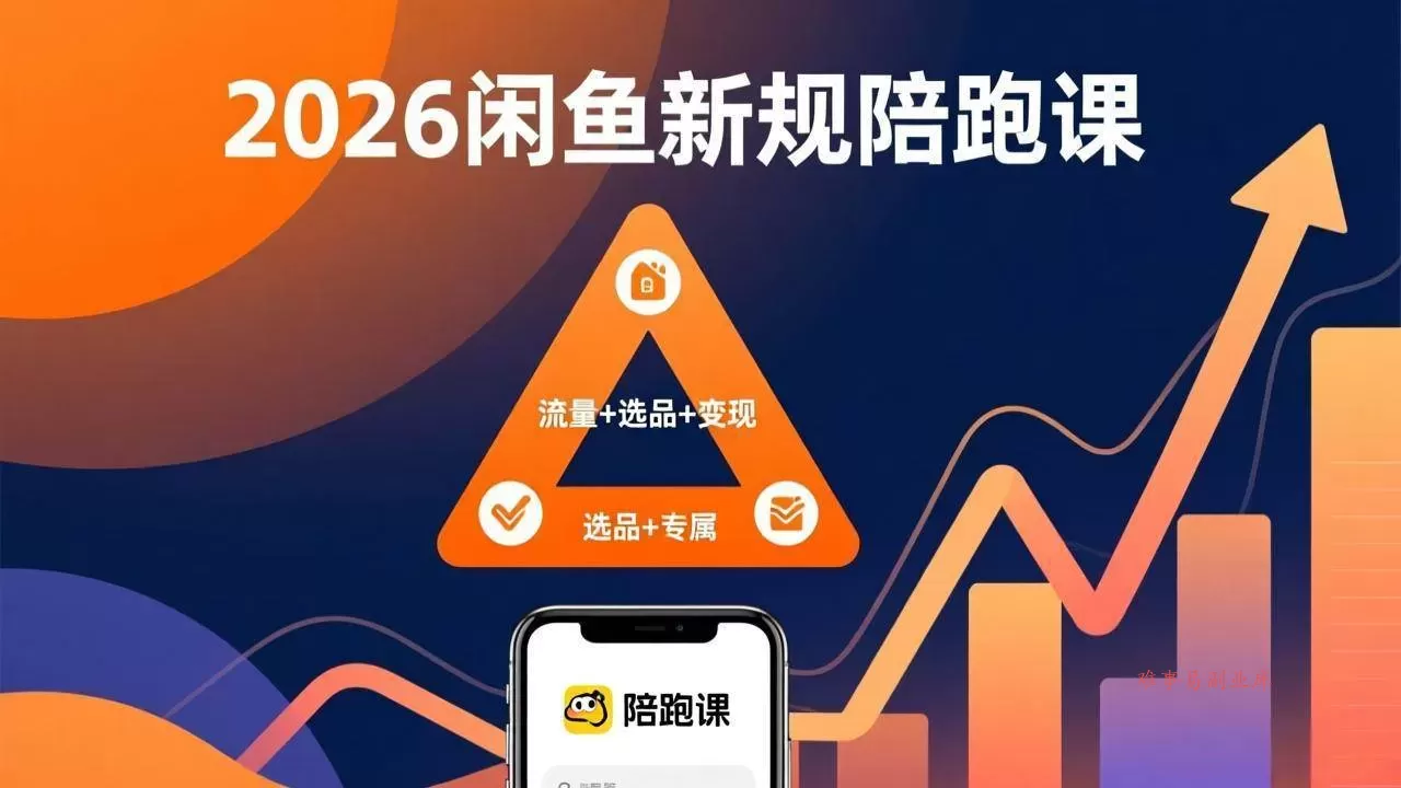 (17483期)2026闲鱼高阶陪跑课全新上线,带你吃透新规玩转选品流量,从零搭建稳定变现盈利体系-难事易副业库