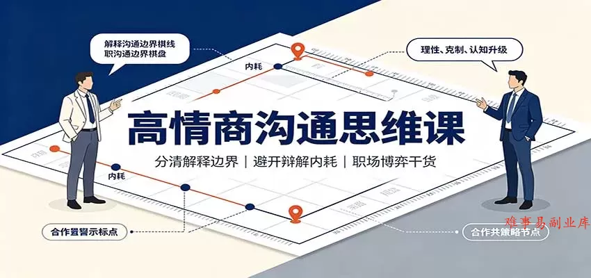 高情商沟通思维课：分清解释边界，避开辩解内耗，职场博弈干货-难事易副业库