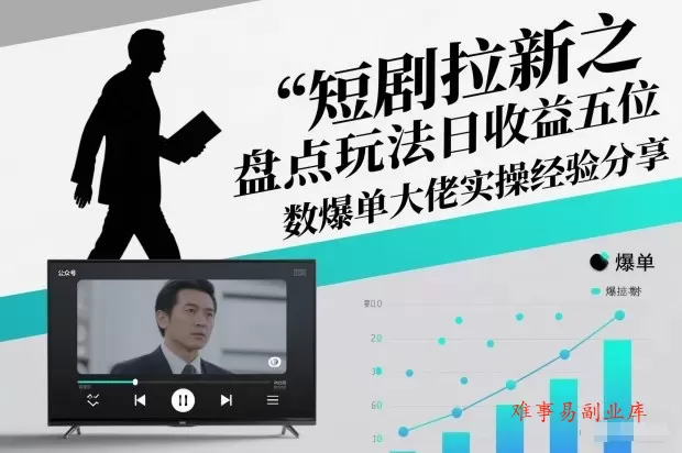 短剧拉新之盘点玩法日收益五位数爆单大佬实操经验分享-难事易副业库