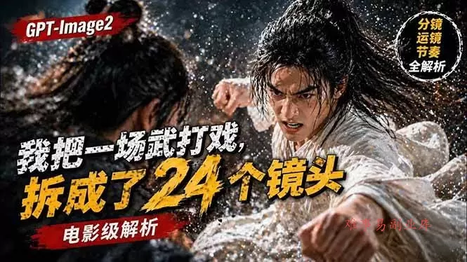 (18212期)用GPT-Image2,把一段武打对决拆成24个连续镜头,从人物建立、动作衔接、运镜节奏,到情绪爆发-难事易副业库