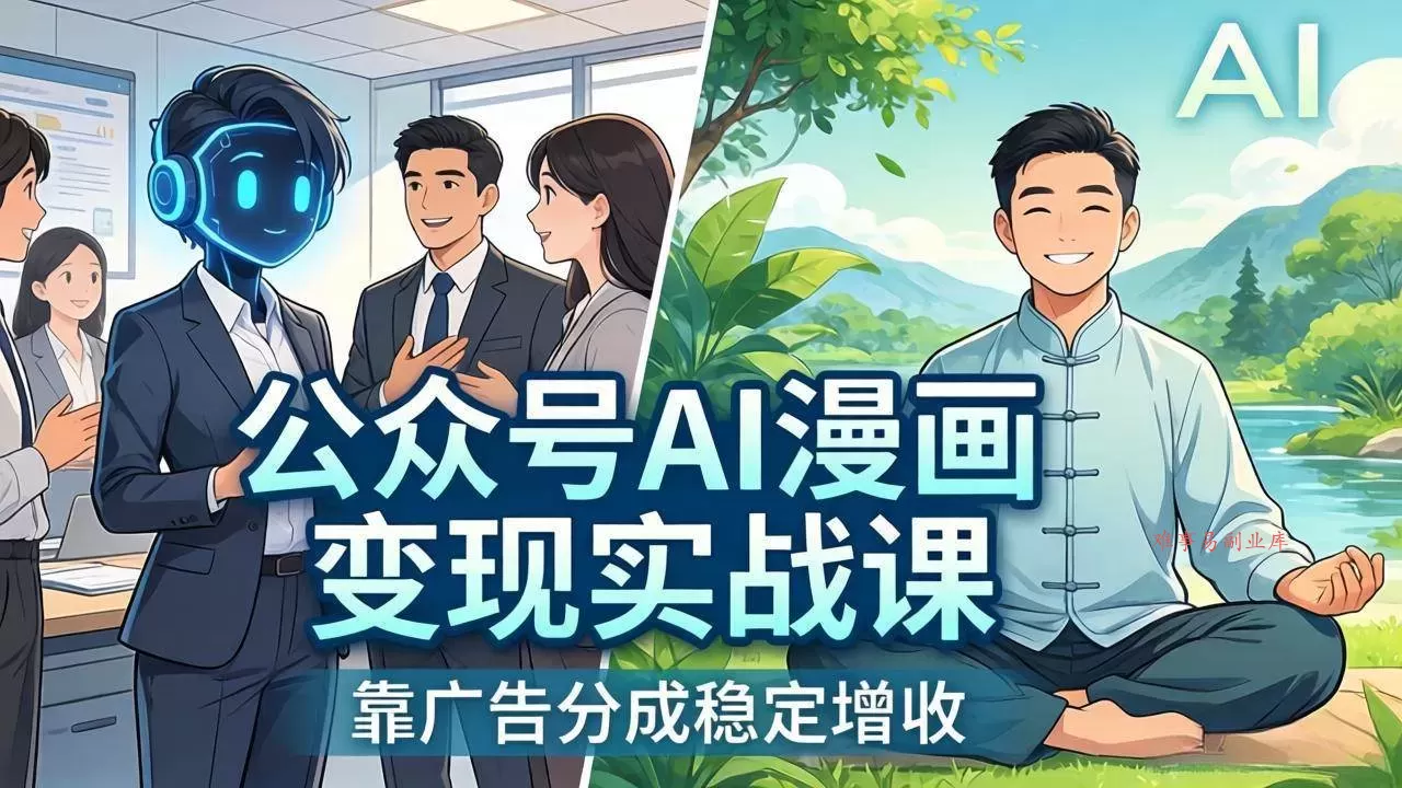 (17921期)公众号AI漫画变现实战课:星座/职场/养生多赛道+智能体发文,靠广告分成稳定增收-难事易副业库