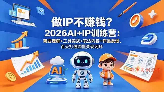 (18839期)做IP不赚钱?2026AI+IP训练营:商业理解+工具实战+表达内容+作品反馈,百天打通流量变现闭环 (18839期)做IP不赚钱?2026AI+IP训练营:商业理解+工具实战+表达内容+作品反馈,百天打通流量变现闭环