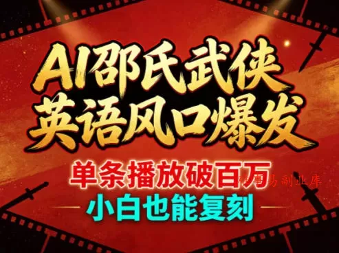 AI邵氏武侠英语风口爆发,单条播放破百万,小白也能复刻 AI邵氏武侠英语风口爆发,单条播放破百万,小白也能复刻