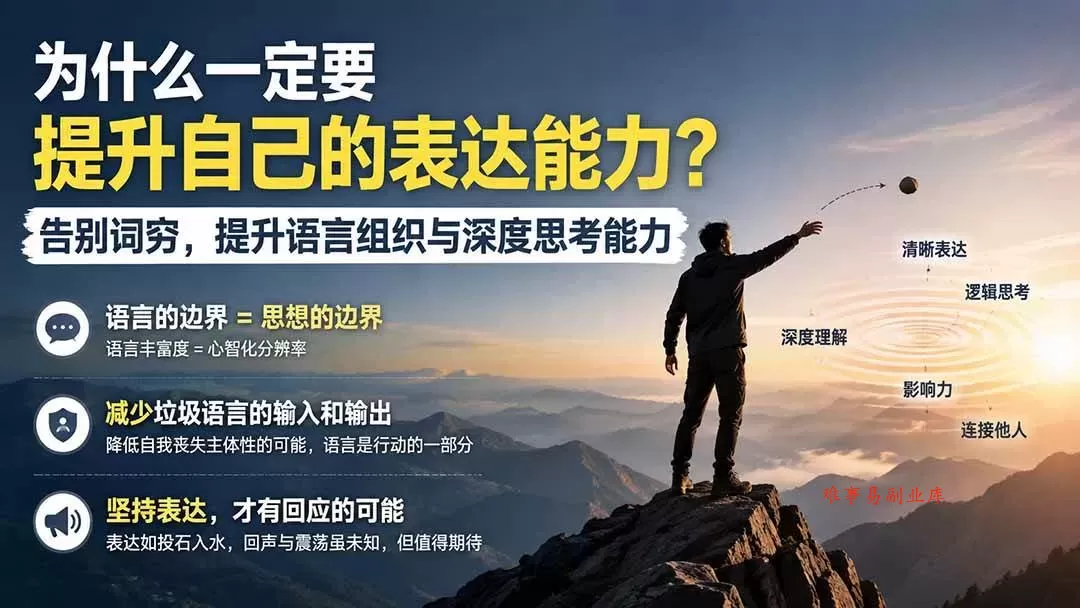 (20070期)付费文章:为什么一定要提升自己的表达能力?告别词穷,提升语言组织与深度思考能力 (20070期)付费文章:为什么一定要提升自己的表达能力?告别词穷,提升语言组织与深度思考能力