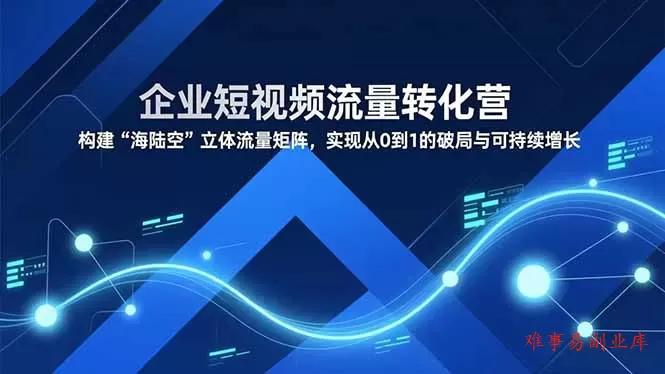 企业短视频流量转化营,构建“海陆空”立体流量矩阵,实现从0到1的破局与可持续增长 企业短视频流量转化营,构建“海陆空”立体流量矩阵,实现从0到1的破局与可持续增长