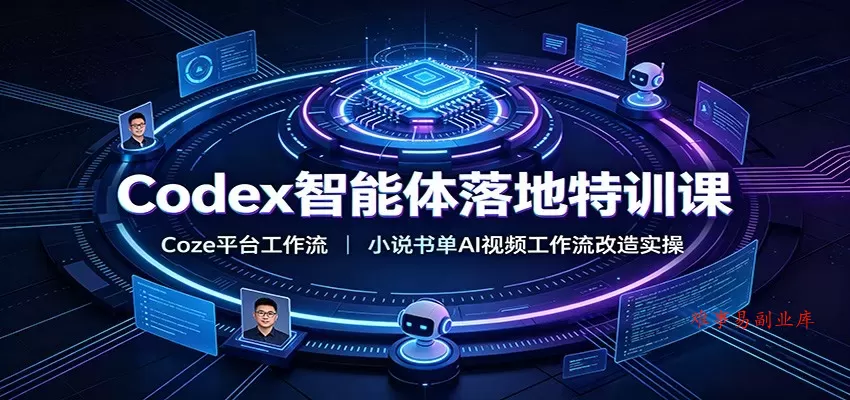 Codex智能体落地特训课：Coze平台工作流，小说书单AI视频工作流改造实操-难事易副业库