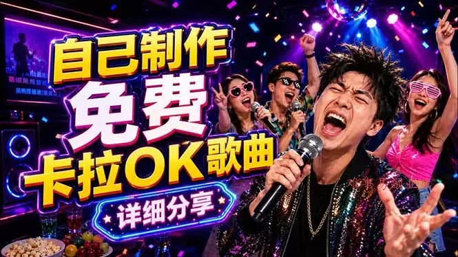 免费卡拉OK歌曲制作全攻略：音轨分离字幕制作，零基础快速做出专业K歌视频-难事易副业库