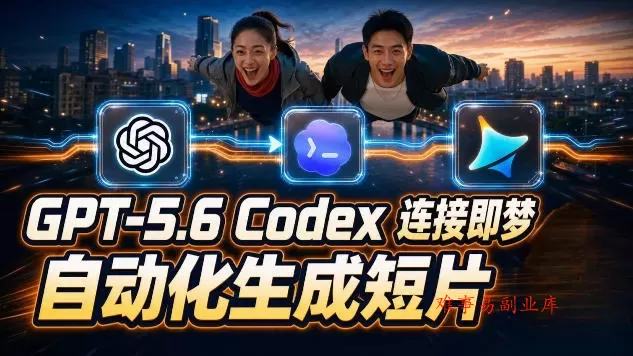 GPT-5.6 Codex连接即梦实测！自动生成＋拼接完整AI短片，全流程详解-难事易副业库
