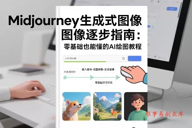 Midjourney生成式图像逐步指南：零基础也能懂的AI绘图教程-难事易副业库