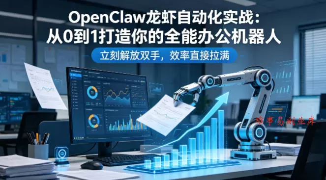 OpenClaw龙虾自动化实战：从0到1打造你的全能办公机器人，立刻解放双手，效率直接拉满-难事易副业库