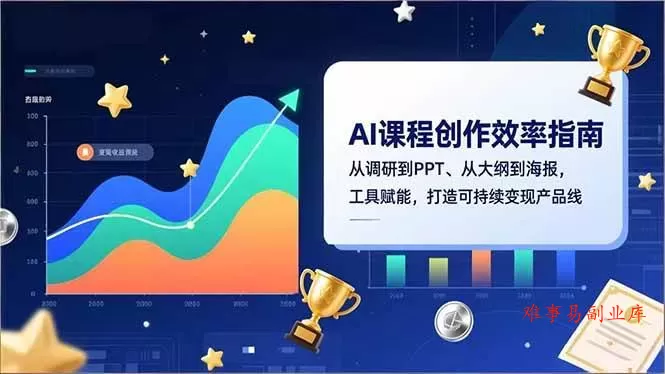 （16947期）AI课程创作效率指南，从调研到PPT、从大纲到海报，工具赋能，打造可持续变现产品线-难事易副业库