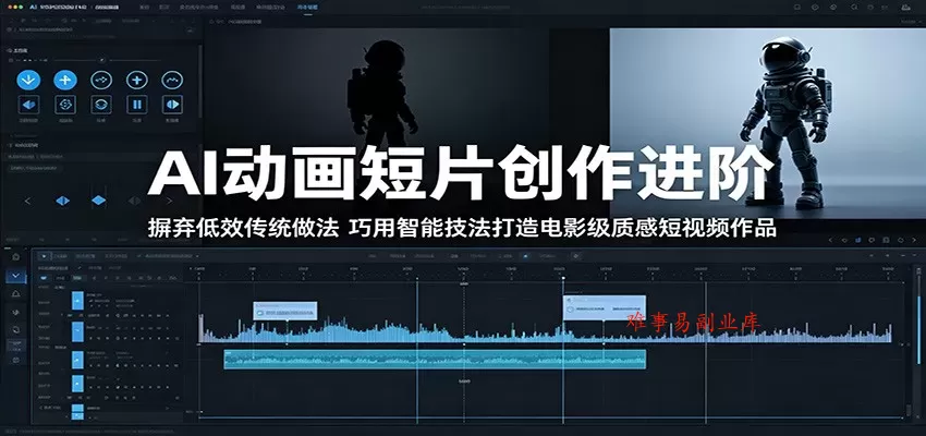 AI动画短片创作进阶：摒弃低效传统做法，巧用智能技法打造电影级质感短视频作品-难事易副业库