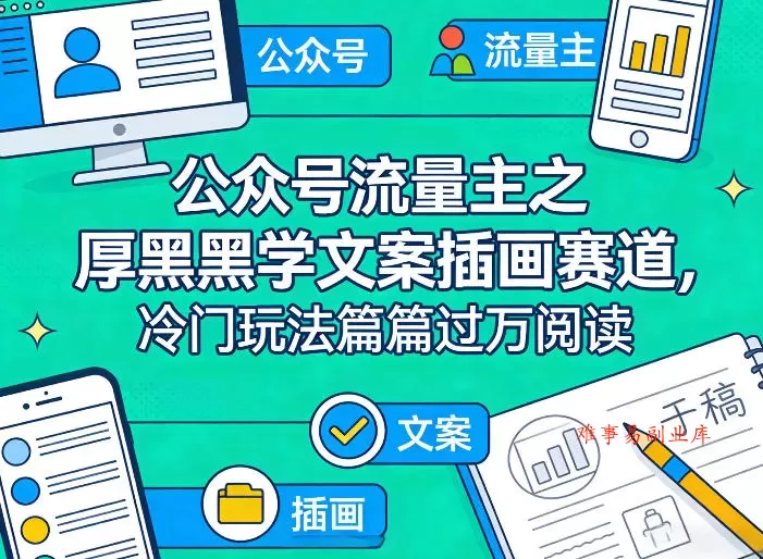 公众号流量主之厚黑学文案插画赛道,冷门玩法篇篇过万阅读 公众号流量主之厚黑学文案插画赛道,冷门玩法篇篇过万阅读