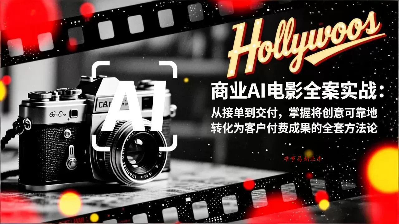 商业AI电影全案实战：从接单到交付，掌握将创意可靠地转化为客户付费成果的全套方法论-难事易副业库