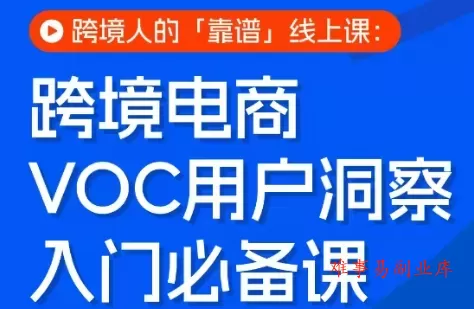 跨境电商VOC用户洞察入门必备课-难事易副业库
