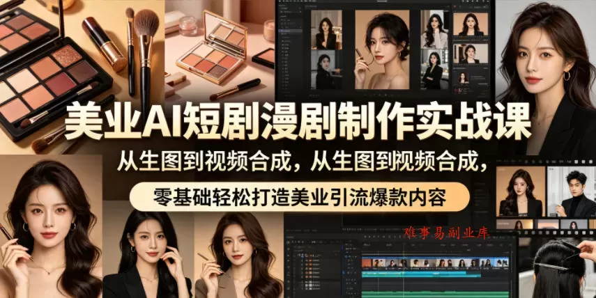 美业AI短剧漫剧制作实战课,从生图到视频合成,零基础轻松打造美业引流爆款内容 美业AI短剧漫剧制作实战课,从生图到视频合成,零基础轻松打造美业引流爆款内容