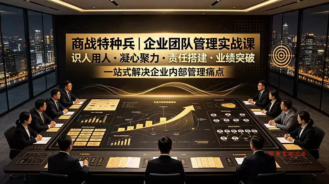 （19534期）商战特种兵｜企业团队管理实战课：识人用人｜凝心聚力｜责任搭建｜业绩突破，一站式解决企业内部管理痛点-难事易副业库