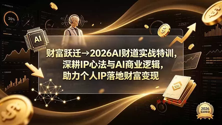 （19547期）财富跃迁→2026AI财道实战特训，深耕IP心法与AI商业逻辑，助力个人IP落地财富变现-难事易副业库
