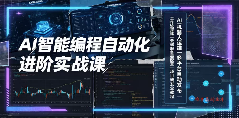 AI智能编程自动化进阶实战课｜AI机器人运维、多平台自动发布、工作流搭建、云端服务器配置与项目研发全教程-难事易副业库