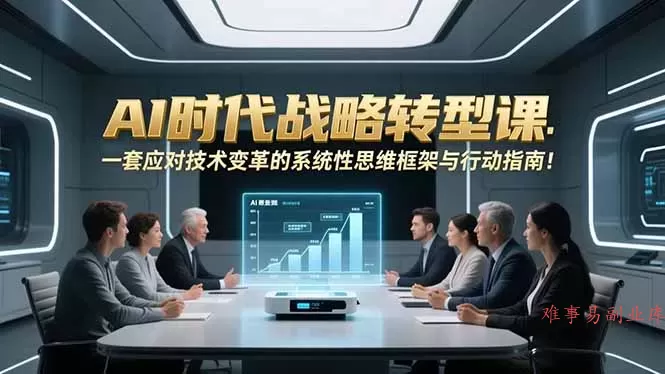 AI时代战略转型课：一套应对技术变革的系统性思维框架与行动指南！-难事易副业库