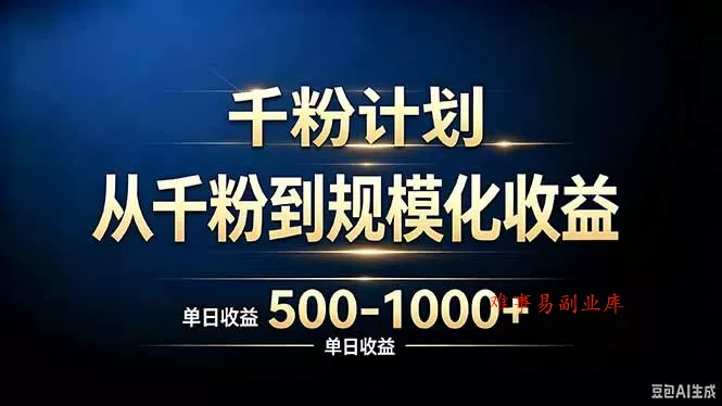抖音千粉账号计划,从千粉到规模化收益 500-1000+单日收益 抖音千粉账号计划,从千粉到规模化收益 500-1000+单日收益