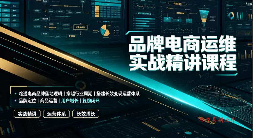 品牌电商运维实战精讲课程｜吃透电商品牌落地逻辑、穿越行业周期、搭建长效变现运营体系-难事易副业库