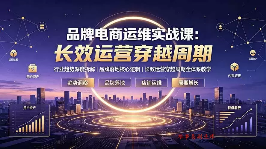 (19340期)品牌电商运维实战课:行业趋势深度拆解|品牌落地核心逻辑|长效运营穿越周期全体系教学 (19340期)品牌电商运维实战课:行业趋势深度拆解|品牌落地核心逻辑|长效运营穿越周期全体系教学