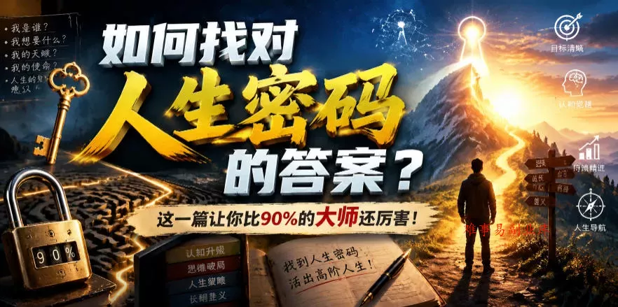 付费文章：如何找对人生密码的答案？这一篇让你比90%的大师还厉害！-难事易副业库