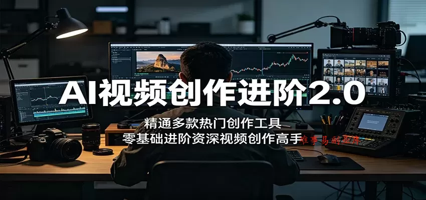 AI视频创作进阶2.0：精通多款热门创作工具，零基础进阶资深视频创作高手-难事易副业库