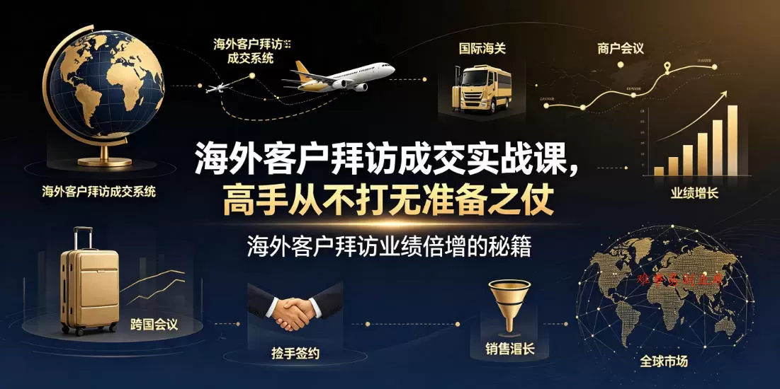 海外客户拜访成交实战课，高手从不打无准备之仗，海外客户拜访业绩倍增的秘籍-难事易副业库