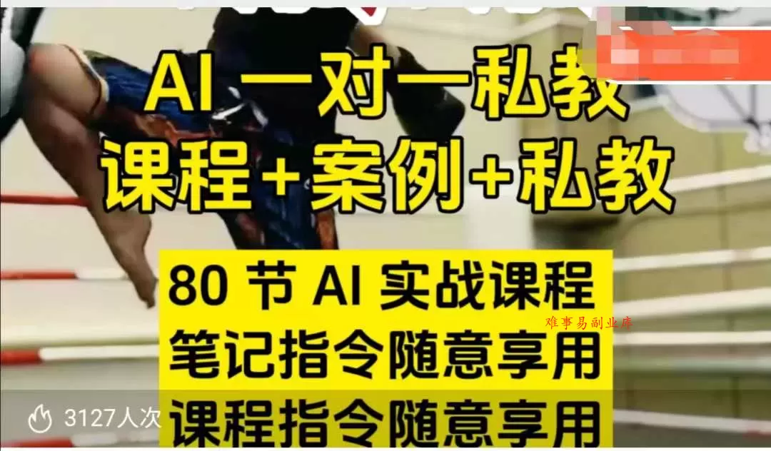 AI指令实战课，课程+案例，80节AI实战课程，笔记指令随意享用，课程指令随意享用（更新26年3月）-难事易副业库