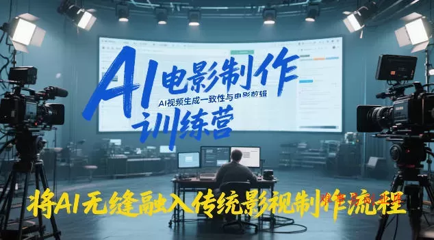 AI电影制作训练营，掌握AI视频生成一致性与电影剪辑，将AI无缝融入传统影视制作流程-难事易副业库