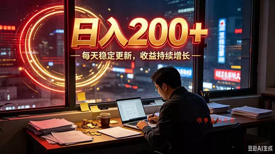 番茄达人变现新玩法，全自动运行 每日300+-难事易副业库