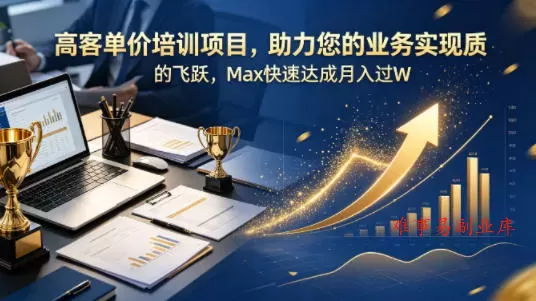 高客单价培训项目，助力您的业务实现质的飞跃，Max快速达成月入过W【原创双语字幕】-难事易副业库