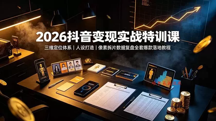 (19419期)2026抖音变现实战特训课:三维定位体系|人设打造|像素拆片数据复盘全套爆款落地教程 (19419期)2026抖音变现实战特训课:三维定位体系|人设打造|像素拆片数据复盘全套爆款落地教程