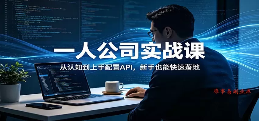 一人公司实战课：从认知到上手配置API，新手也能快速落地-难事易副业库