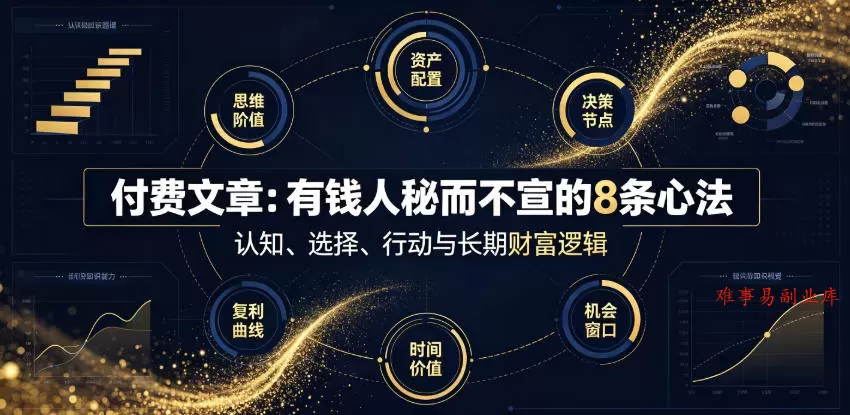 付费文章：有钱人秘而不宣的8条心法-难事易副业库