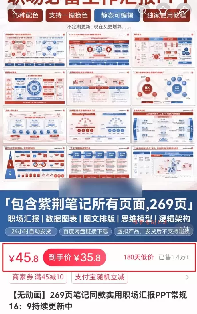 小红书虚拟项目特训班9.0，全面拥抱AI，批量产出原创PPT货源，单品/单店纯利润几万到几十W