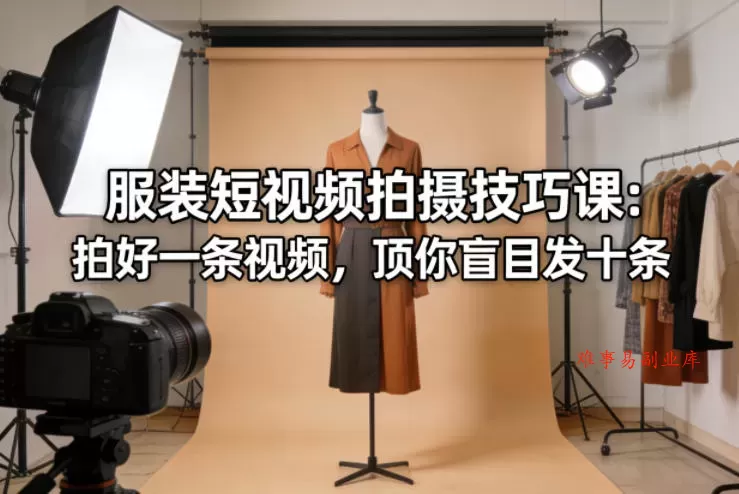 服装短视频拍摄技巧课：拍好一条视频，顶你盲目发十条-难事易副业库