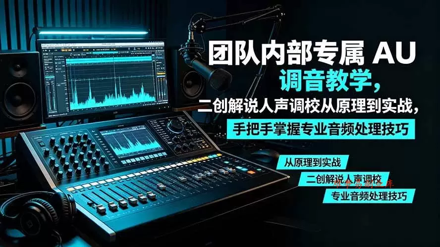 （19517期）某大佬团队内部专属 AU 调音教学，二创解说人声调校从原理到实战，手把手掌握专业音频处理技巧-难事易副业库