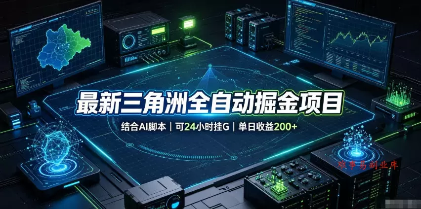 最新三角洲全自动掘金项目，结合AI脚本，可24小时挂G，单日收益200+【揭秘】-难事易副业库