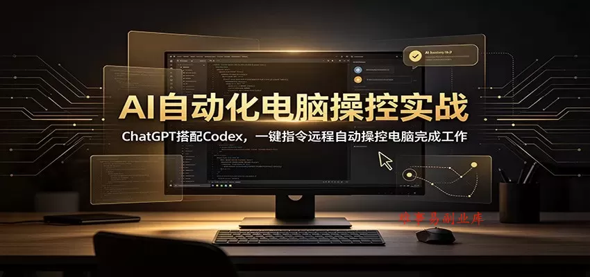 AI自动化电脑操控实战：ChatGPT搭配Codex，一键指令远程自动操控电脑完成工作-难事易副业库