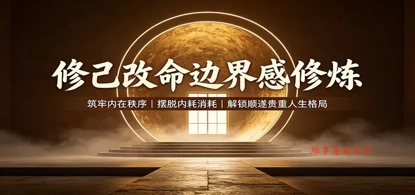 修己改命边界感修炼：筑牢内在秩序，摆脱内耗消耗，解锁顺遂贵重人生格局-难事易副业库