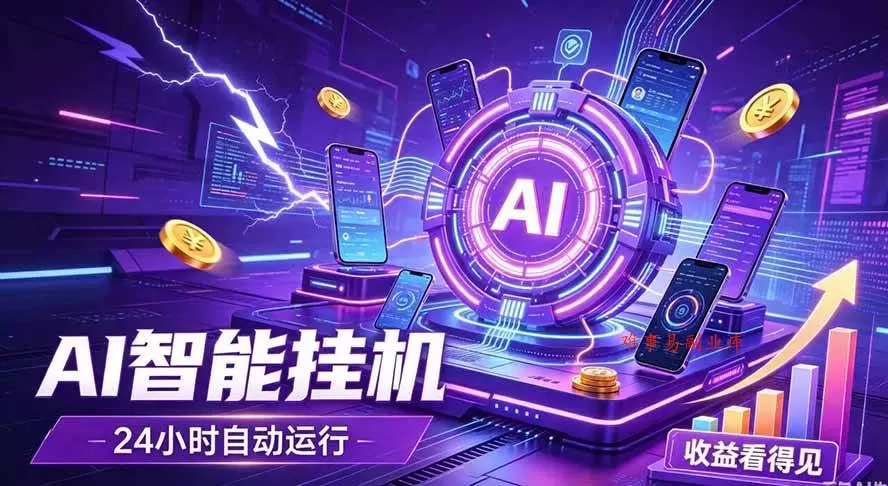（19755期）AI智能广告挂机，躺赚新模式 设备托管运行，解放双手持续变现-难事易副业库