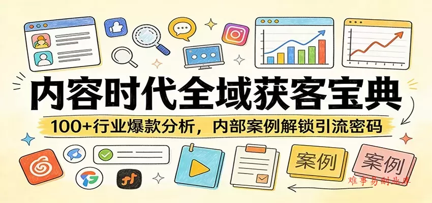 内容时代全域获客宝典:100+行业爆款分析,内部案例解锁引流密码 内容时代全域获客宝典:100+行业爆款分析,内部案例解锁引流密码