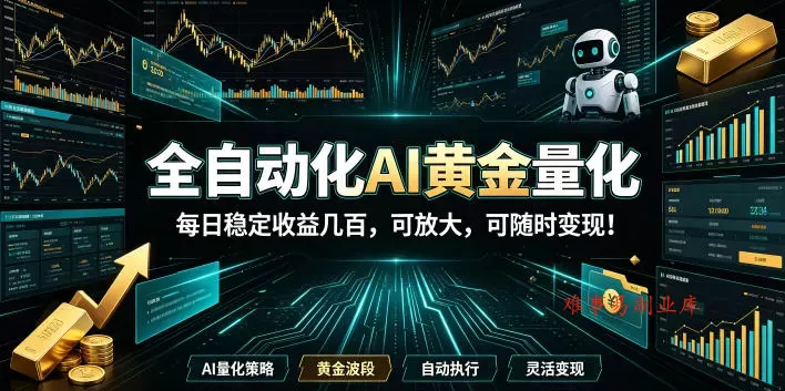 2026黄金量化蓝海：AI全自动挂机，月入1W+，可放大！-难事易副业库
