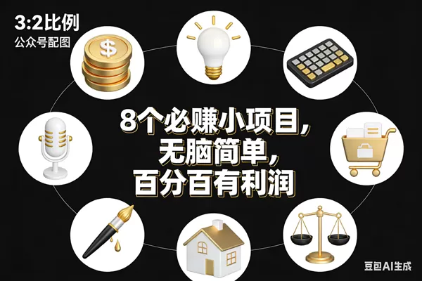 (17101期)8个必赚小项目,无脑简单,百分百有利润,副业首选,日入300+-难事易副业库