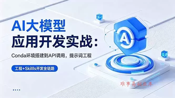 （18518期）AI 大模型应用开发实战：Conda环境搭建到API调用，提示词工程+Skills开发全链路-难事易副业库